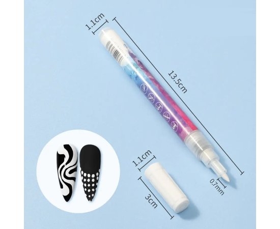 Изображение  Waterproof acrylic 3D marker (pen) for drawing on nails and creating nail art White