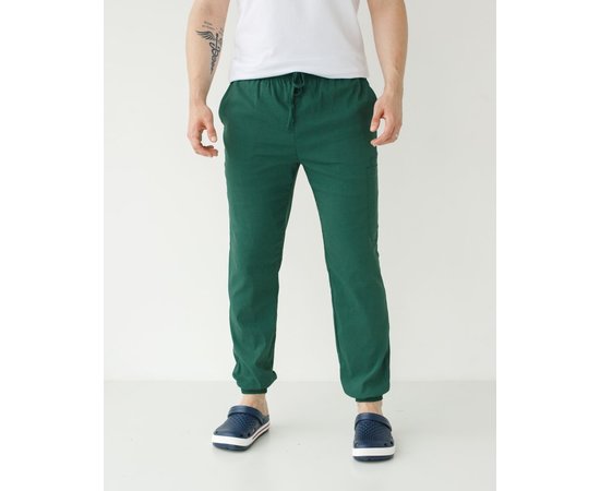 Изображение  Medical pants men's joggers stretch green s. 52, "WHITE ROBE" 504-350-730, Size: 52, Color: green