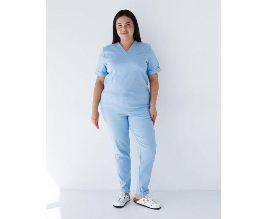 Изображение  Women's medical suit Marseille blue s. 58, "WHITE ROBE" 499-333-708, Size: 58, Color: blue light