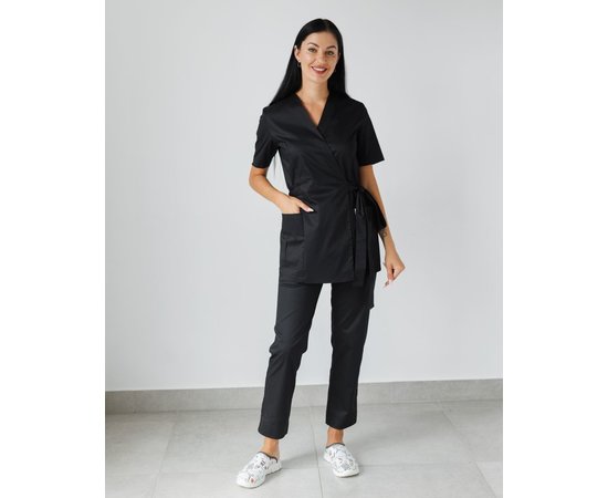 Изображение  Women's medical suit Kyoto black s. 50, "WHITE ROBE" 519-321-679, Size: 50, Color: black