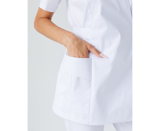 Зображення 5 Медичний костюм жіночий Кіото білий р. 48, "БІЛИЙ ХАЛАТ" 519-324-679, Розмір: 48, Колір: білий