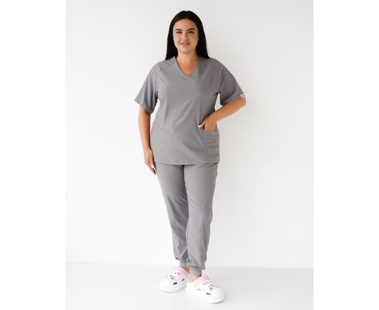 Изображение  Women's medical suit Arizona gray +SIZE s. 56, "WHITE ROBE" 505-328-924, Size: 56, Color: grey