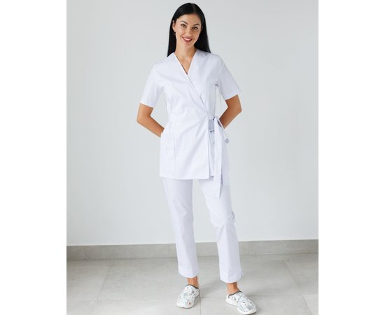 Изображение  Women's medical suit Kyoto white s. 48, "WHITE ROBE" 519-324-679, Size: 48, Color: white