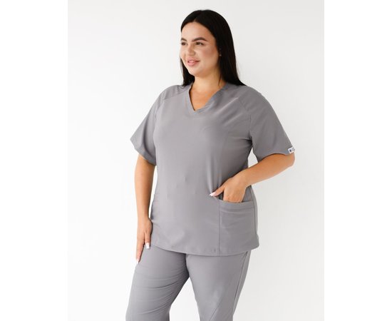 Зображення 3 Медичний костюм жіночий Арізона сірий +SIZE р. 60, "БІЛИЙ ХАЛАТ" 505-328-924, Розмір: 60, Колір: сірий