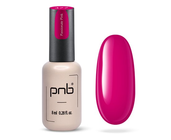 Зображення  Гель-лак для нігтів PNB 377 Passionate Pink темно-рожевий, 8 мл, Об'єм (мл, г): 8, Колір: 377