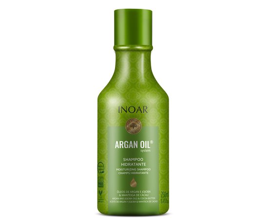 Зображення  Безсульфатний шампунь для жирної шкіри голови Inoar Argan Oil Shampoo Hidratante, 250 мл