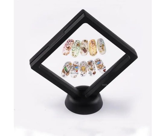 Изображение  Square frame-holder for demonstrating nail designs on tips (110x94 mm) - 336 Black