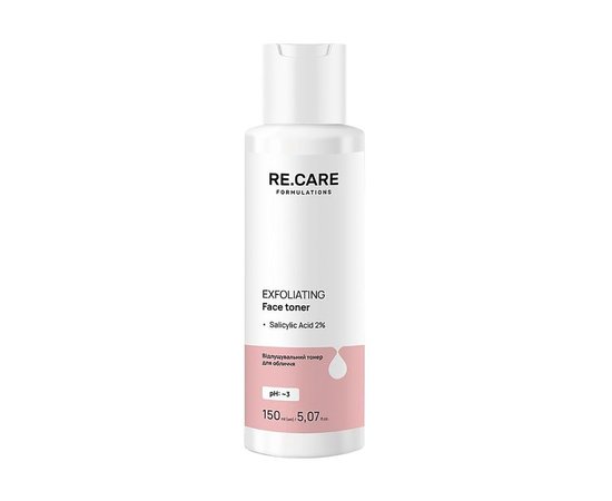 Изображение  Отшелушивающий тонер для лица Re.Care Exfoliating Face Toner с салициловой кислотой 2%, 150 мл