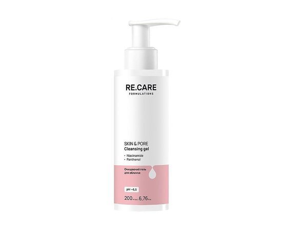 Изображение  Очищающий гель для лица Re.Care Skin & Pore Cleansing Gel с ниацинамидом и пaнтeнoлoм, 200 мл