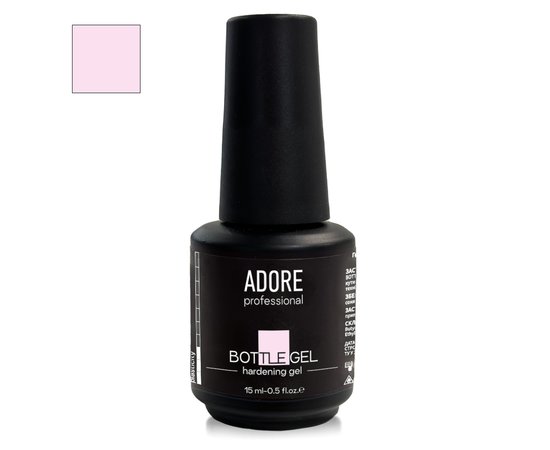 Зображення  Камуфлюючий гель Adore prof. Bottle Gel Light Pink для зміцнення нігтів, світло-рожевий, 15 мл, Об'єм (мл, г): 15, Колір: Light Pink