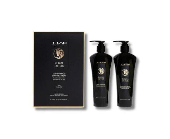 Зображення  Набір для детоксикації волосся T-LAB Professional Royal Detox Duo Shampoo and Duo Treatment Set, 2х250 мл