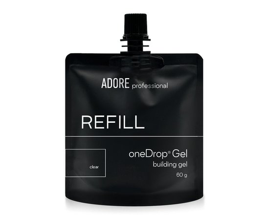 Изображение  Gel for nail extension Adore One Drop Gel Clear transparent, refill 60 g, Volume (ml, g): 60, Color: clear