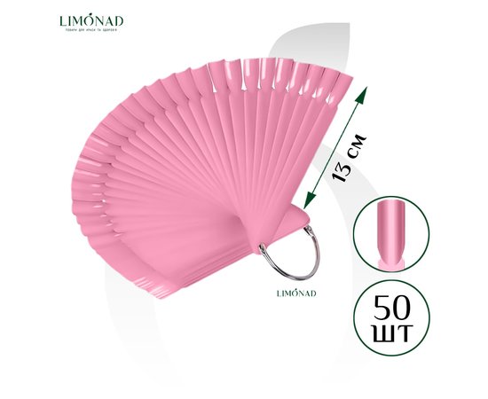 Изображение  Pink fan palette for nail design on a ring 50 pcs