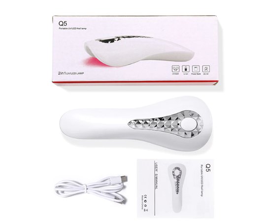 Изображение 4 Мини UV/LED лампа YC01 на аккумуляторе и с USB шнуром для сушки ногтей, 18 Вт. Белый