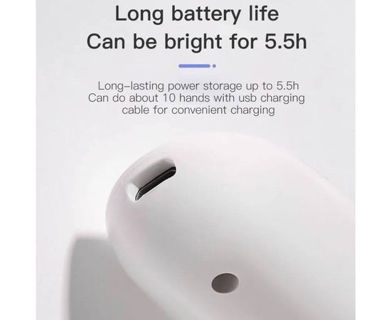 Изображение 5 Мини UV/LED лампа YC01 на аккумуляторе и с USB шнуром для сушки ногтей, 18 Вт. Белый
