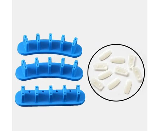 Зображення  Пластиковий тримач для типс (3 шт./уп.) для тренування виконання та демонстрації дизайнів Синій