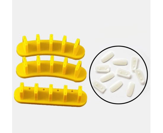 Изображение  Пластиковый держатель для типс (3 шт./уп.)  для тренировки выполнения и демонстрации дизайнов Желтый