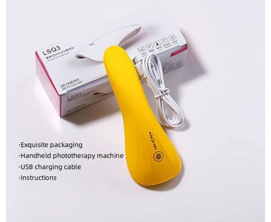 Изображение 10 Мини UV/LED лампа LSQ3 на аккумуляторе и с USB шнуром для сушки гель лака (гелевых типс, верхних форм), 5 Вт. Оранжевый