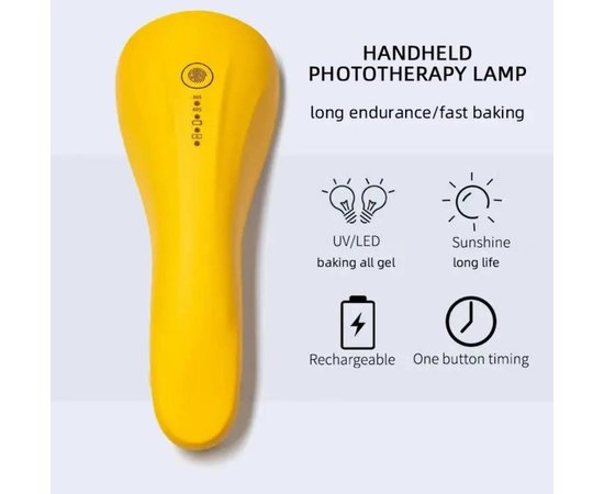Изображение 5 Мини UV/LED лампа LSQ3 на аккумуляторе и с USB шнуром для сушки гель лака (гелевых типс, верхних форм), 5 Вт. Оранжевый