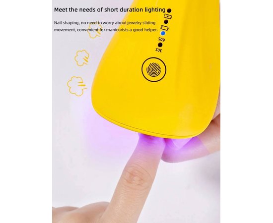 Изображение 7 Мини UV/LED лампа LSQ3 на аккумуляторе и с USB шнуром для сушки гель лака (гелевых типс, верхних форм), 5 Вт. Оранжевый
