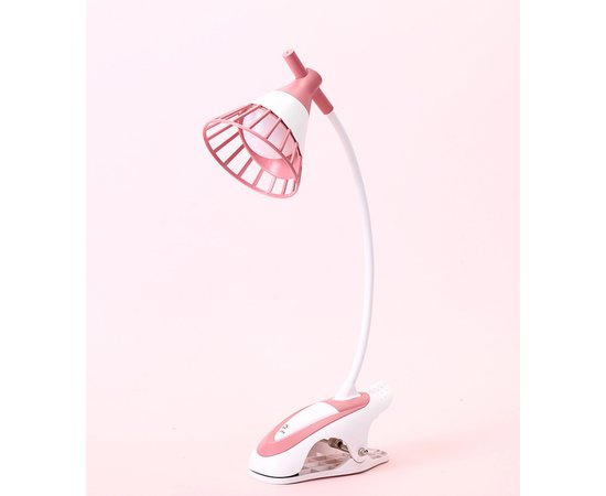 Изображение  Rechargeable flexible desk lamp LD-1076 with a clamp for workplace illumination (USB included) Pink