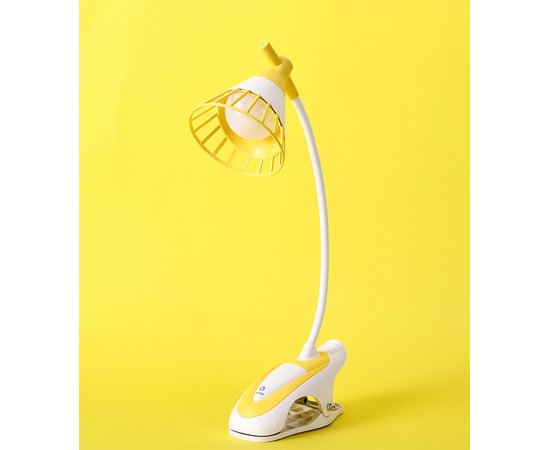 Изображение  Rechargeable flexible desk lamp LD-1076 with a clamp for workplace illumination (USB included) Yellow