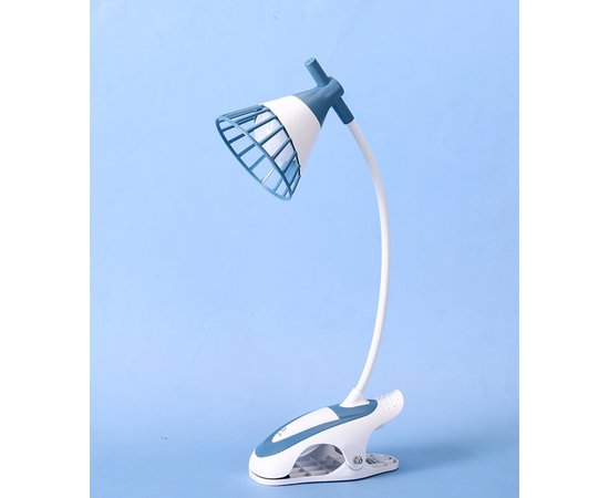 Изображение  Rechargeable flexible table lamp LD-1076 with a clamp for workplace lighting (USB included) Blue