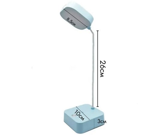 Изображение 5 Rechargeable LED Lamp 1954 (3 W) on a flexible leg + phone stand for desk lighting Blue