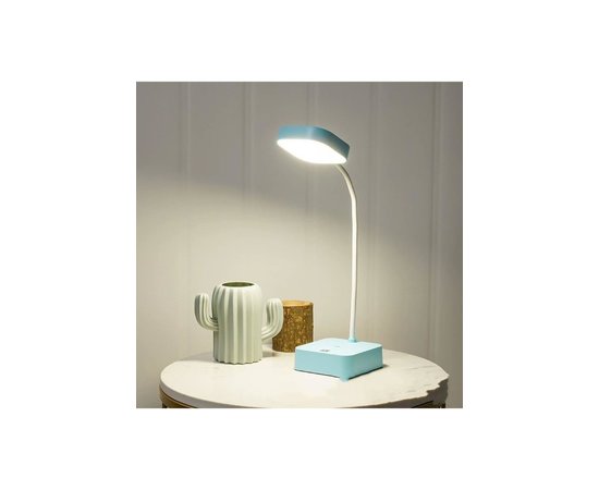 Изображение 2 Rechargeable LED Lamp 1954 (3 W) on a flexible leg + phone stand for desk lighting Blue