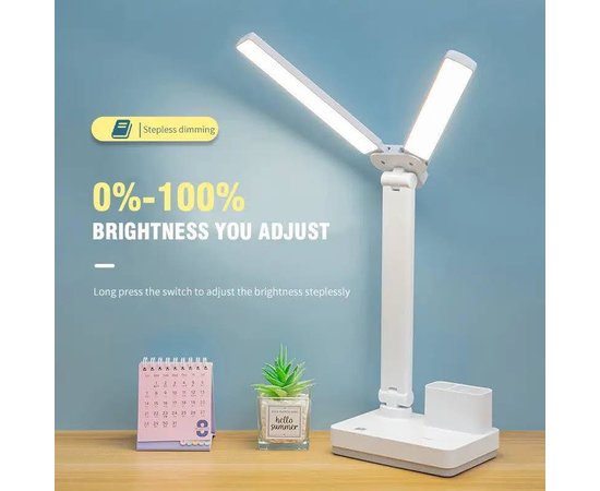 Изображение 4 Аккумуляторная LED лампа 1962 (4 Вт) на гибкой ножке + подставка для концелярии, кисточек для освещения рабоче