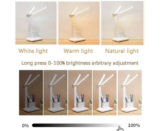 Изображение 9 Аккумуляторная LED лампа 1962 (4 Вт) на гибкой ножке + подставка для концелярии, кисточек для освещения рабоче