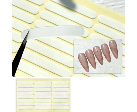 Изображение  Transparent double-sided adhesive tape for attaching tips 24 pcs./sheet 371