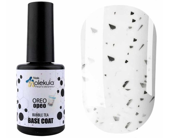 Зображення  База з поталлю Nails Molekula Base Bubble Tea Oreo №BB003 орео, 12 мл, Об'єм (мл, г): 12, Колір: BB003