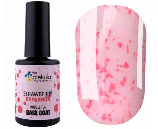 Изображение  Base for gel polish Nails Molekula Base Bubble Tea Strawberry №BB004, 12 ml, Volume (ml, g): 12, Color: BB004