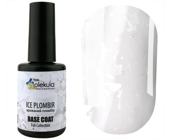 Изображение  База с поталью Nails Molekula Base Foil Ice plombir №FB001 ледяной пломбир, 12 мл, Объем (мл, г): 12, Цвет: FB001