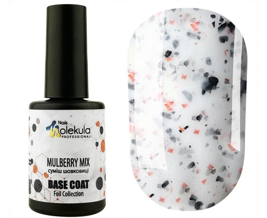 Изображение  База с поталью Nails Molekula Base Foil Mulberry mix №FB002 шелковичный микс, 12 мл, Объем (мл, г): 12, Цвет: FB002