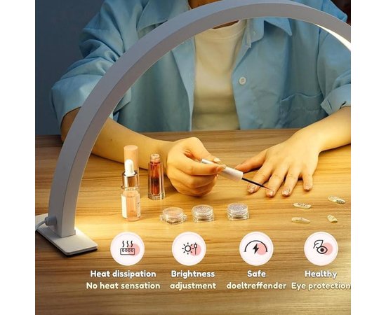 Изображение 2 Бестеневая LED лампа-полумесяц HQ-55х (56 см) настольная на 60 Вт. для освещения Белый