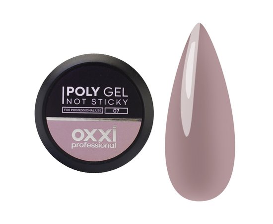 Зображення  Гель для нігтів Oxxi Professional Poly Gel Not Sticky №07, 30 мл, Об'єм (мл, г): 30, Колір: 07