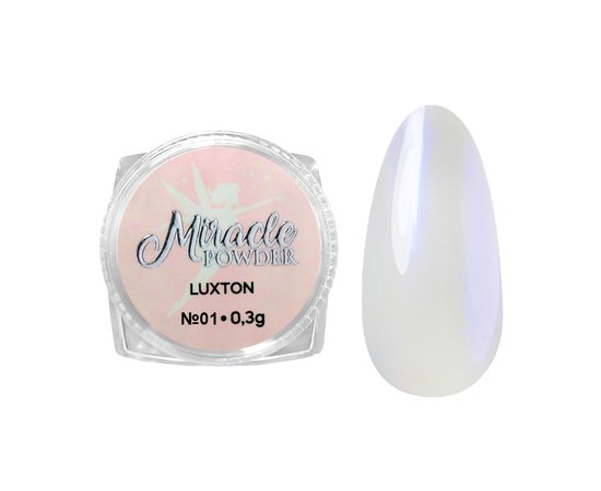 Изображение  Премиальная пудра для дизайна ногтей Miracle Powder LUXTON №01, 0.3 г, Объем (мл, г): 0.3, Цвет: 01