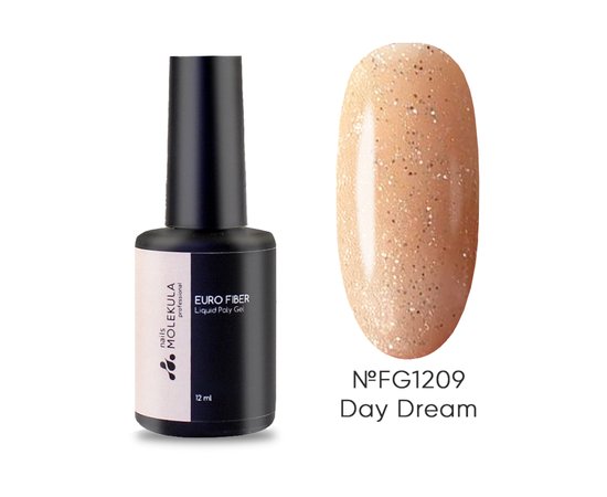 Изображение  Жидкий полигель Nails Molekula Euro Fiber Gel Day Dream Мечта дня, 12 мл, Объем (мл, г): 12, Цвет: FG1209