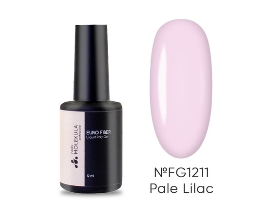 Изображение  Жидкий полигель Nails Molekula Euro Fiber Gel Pale Lilac Бледно-сиреневый, 12 мл, Объем (мл, г): 12, Цвет: FG1211