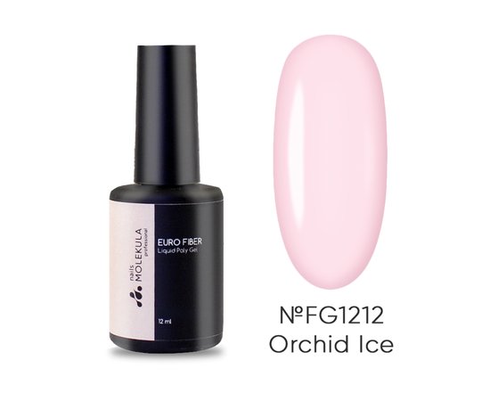 Изображение  Жидкий полигель Nails Molekula Euro Fiber Gel Orchid Ice Ледяная орхидея, 12 мл, Объем (мл, г): 12, Цвет: FG1212