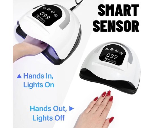Изображение 6 Универсальная лампа UV/LED Sun X16 Max для сушки гель-лака с подставкой для телефона, 320 Вт.
