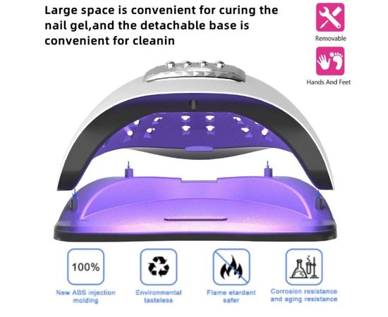 Изображение 7 UV/LED лампа Sun S1 для сушки гель лака, геля (с таймером, сьемное дно), 280 Вт.