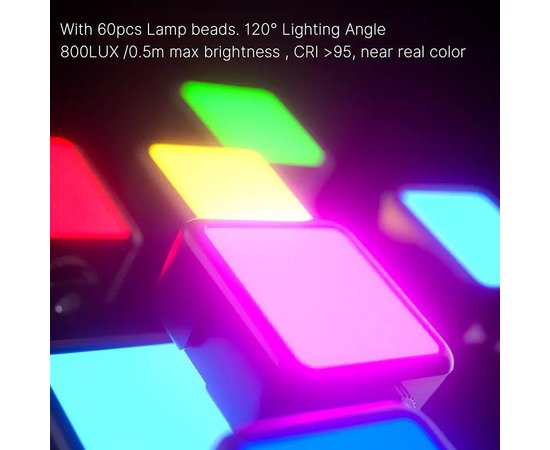 Изображение 3 Накамерный свет Р5-RGB (7,5х7,5см) на 5 Вт. со встроенным аккумулятором (1800mAh) для видео и фотосьемки