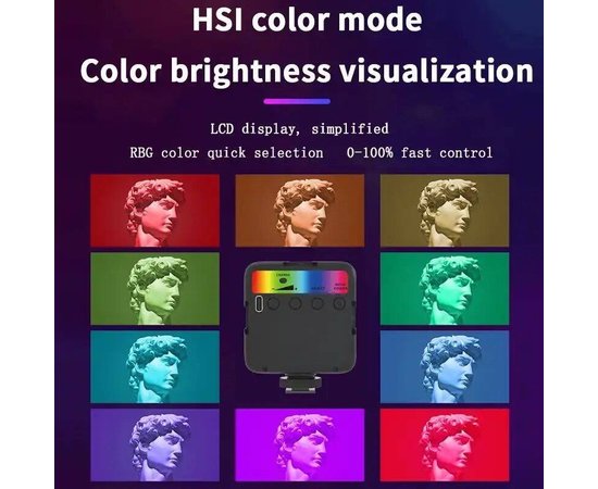 Изображение 5 Накамерный свет Р5-RGB (7,5х7,5см) на 5 Вт. со встроенным аккумулятором (1800mAh) для видео и фотосьемки