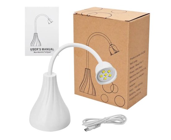 Изображение 5 Настольная гибкая лампа Led 16 для сушки гель лака (верхних форм, гелевых типс, декора)на аккумуляторе, 18 Вт.