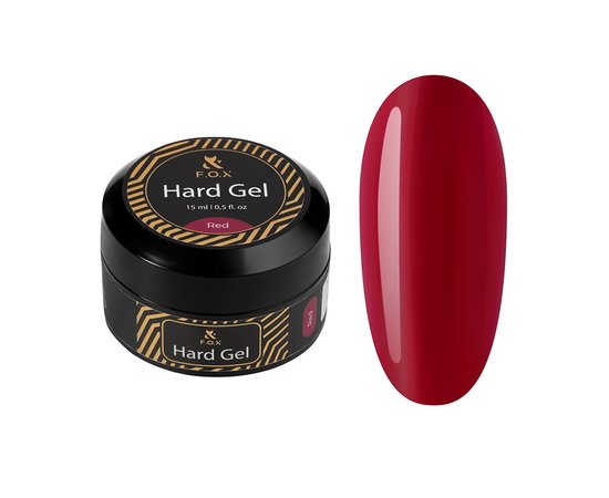 Зображення  Моделюючий гель для нігтів F.O.X Hard Gel Red, 15 мл, Об'єм (мл, г): 15, Колір: Red