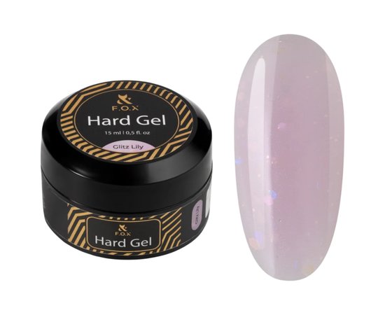 Зображення  Моделюючий гель для нігтів F.O.X Hard Gel Glitz Lily, 15 мл, Об'єм (мл, г): 15, Колір: Glitz Lily