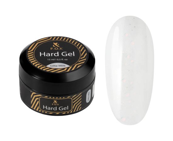 Изображение  Моделирующий гель для ногтей F.O.X Hard Gel Glitz Milk, 15 мл, Объем (мл, г): 15, Цвет: Glitz Milk